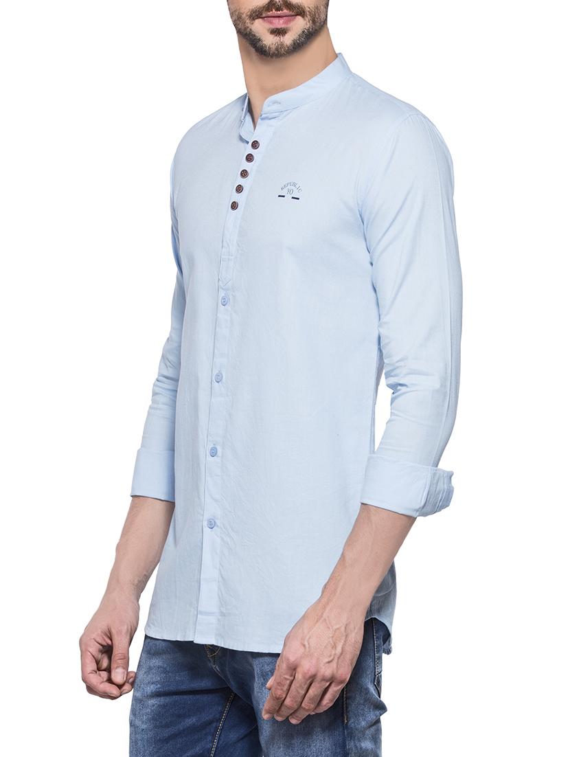 light blue cotton casual shirt - 14000143 - Zoom Image - 2