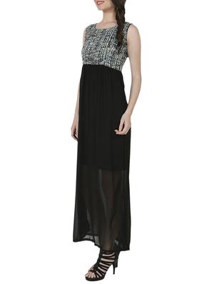 round neck gathered maxi dress - 14001593 - Standard Image - 2