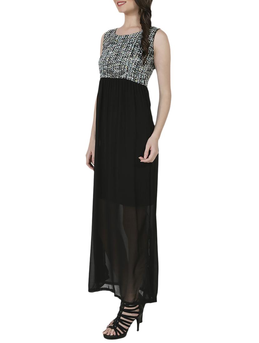 round neck gathered maxi dress - 14001593 - Zoom Image - 2