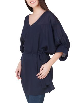 navy blue georgette tunic - 14002455 - Standard Image - 2