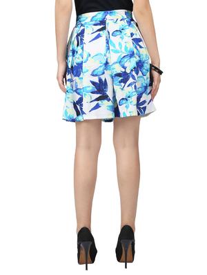 blue printed georgette box pleated skirt - 14005600 - Standard Image - 2