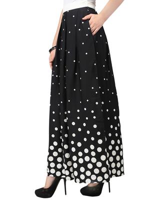 black polka dots printed maxi skirt - 14005614 - Standard Image - 2