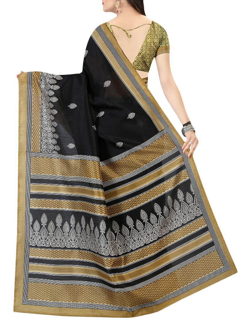 black art silk bhagalpuri saree with blouse - 14007951 - Zoom Image - 2