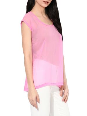 pink poly georgette top - 14009348 - Standard Image - 2