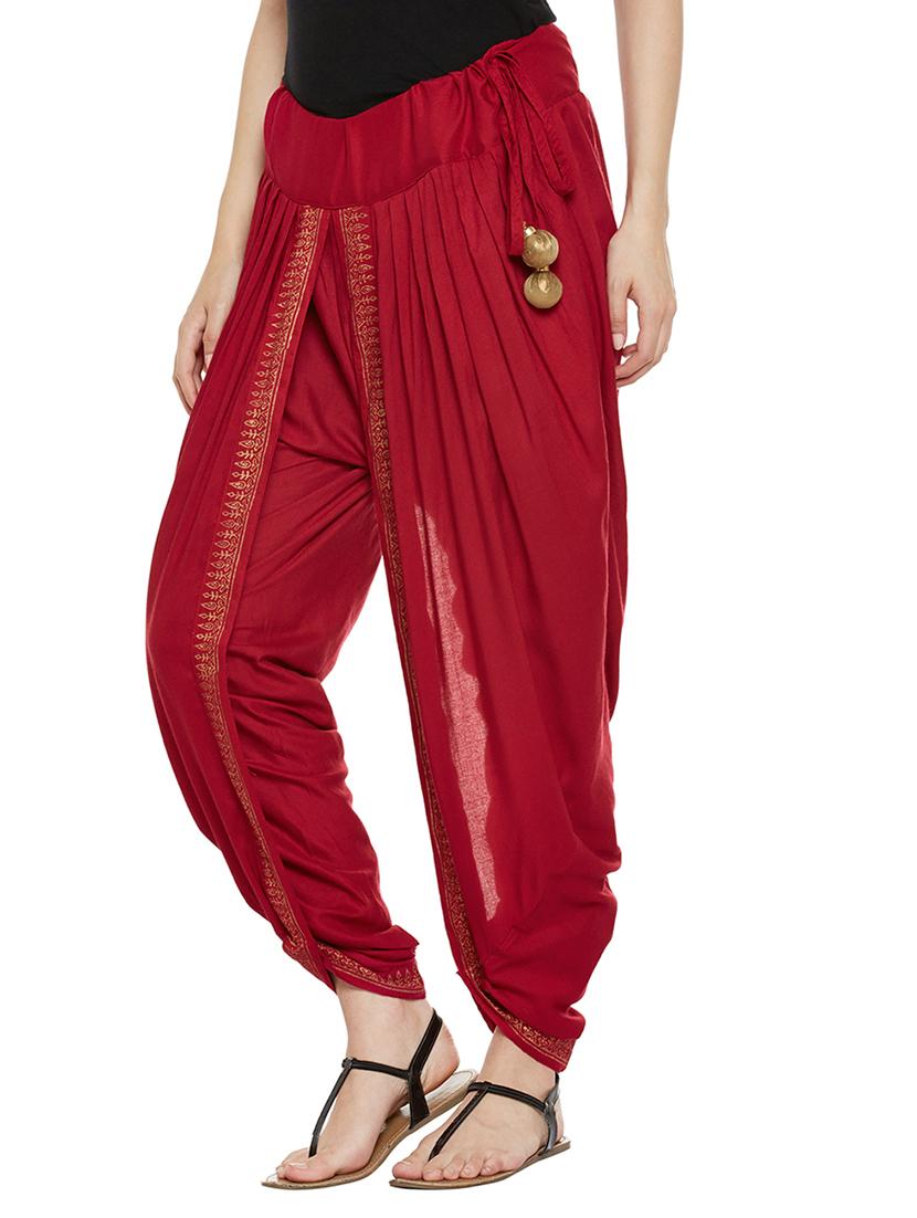 red viscose dhoti salwar salwars - 14010226 - Zoom Image - 2