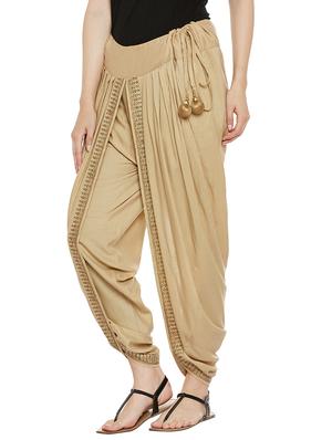 beige viscose dhoti salwar salwars - 14010228 - Standard Image - 2