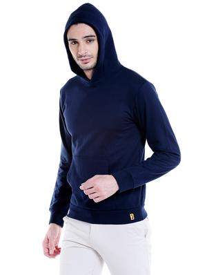 solid navy blue cotton sweatshirt - 14010515 - Standard Image - 2
