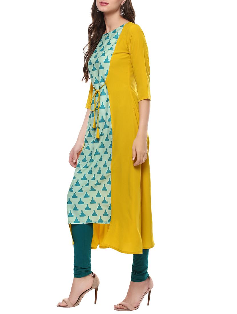 printed layered kurta - 14012363 - Zoom Image - 2