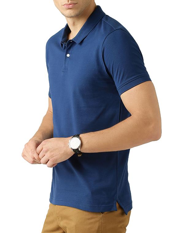blue polyester polo t-shirt - 14041483 - Zoom Image - 2