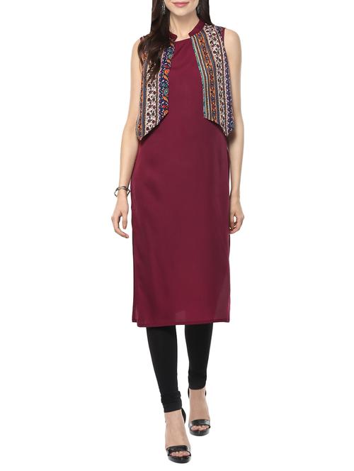 straight kurta with jacket - 14049320 - Standard Image - 1
