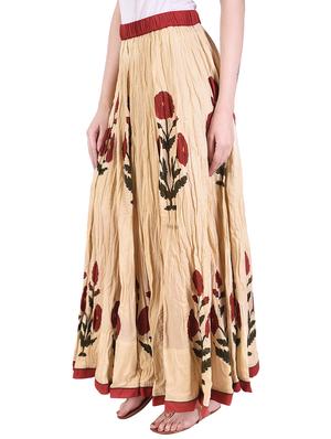 red poppy in desert' printed cotton skirt - 14052032 - Standard Image - 2