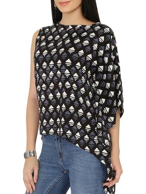 crew neck asymmetric top - 14063927 - Standard Image - 2