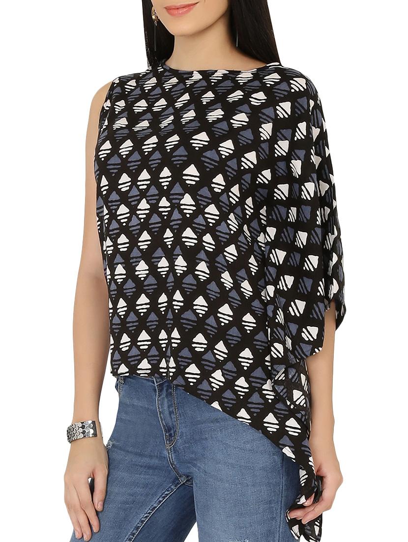 crew neck asymmetric top - 14063927 - Zoom Image - 2