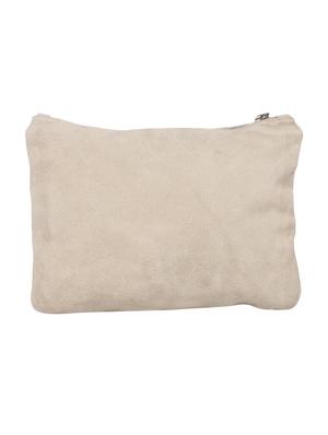 jungli murgi white suede pouch clutch - 14064680 - Standard Image - 2