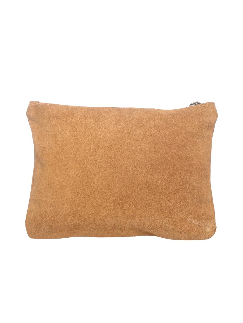 jungli murgi tan suede pouch clutch - 14064691 - Zoom Image - 2
