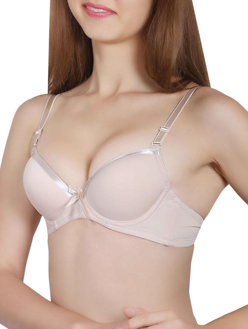 solid beige push up bra - 14065108 - Zoom Image - 2