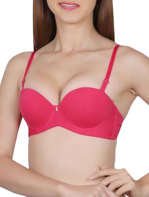 solid pink balconette bra - 14065109 - Standard Image - 2