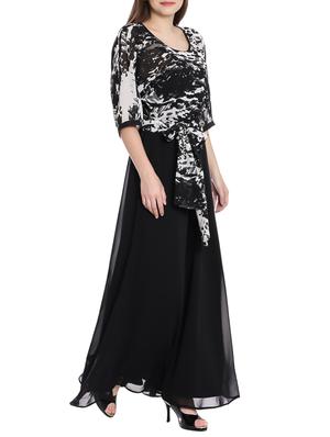 black polyester maxi dress - 14067068 - Standard Image - 2