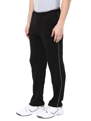 black cotton full length track pant - 14067650 - Standard Image - 2