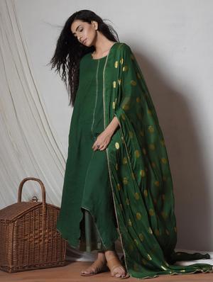 Gota patti asymmetric suit set - 14068699 - Standard Image - 2