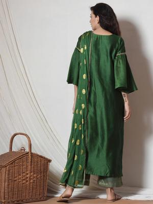 Embroidered solid palazzo suit set - 14068701 - Standard Image - 2