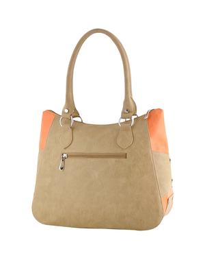 beige leatherette combo handbag - 14068736 - Standard Image - 2