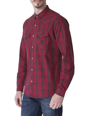 red cotton casual shirt - 14069783 - Standard Image - 2