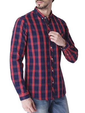 red cotton casual shirt - 14069800 - Standard Image - 2