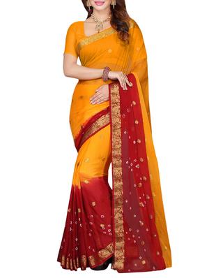 set of 2 multicolor chiffon saree with blouse - 14077739 - Standard Image - 2