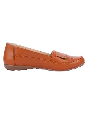 tan faux leather slip on loafers - 14078826 - Standard Image - 2