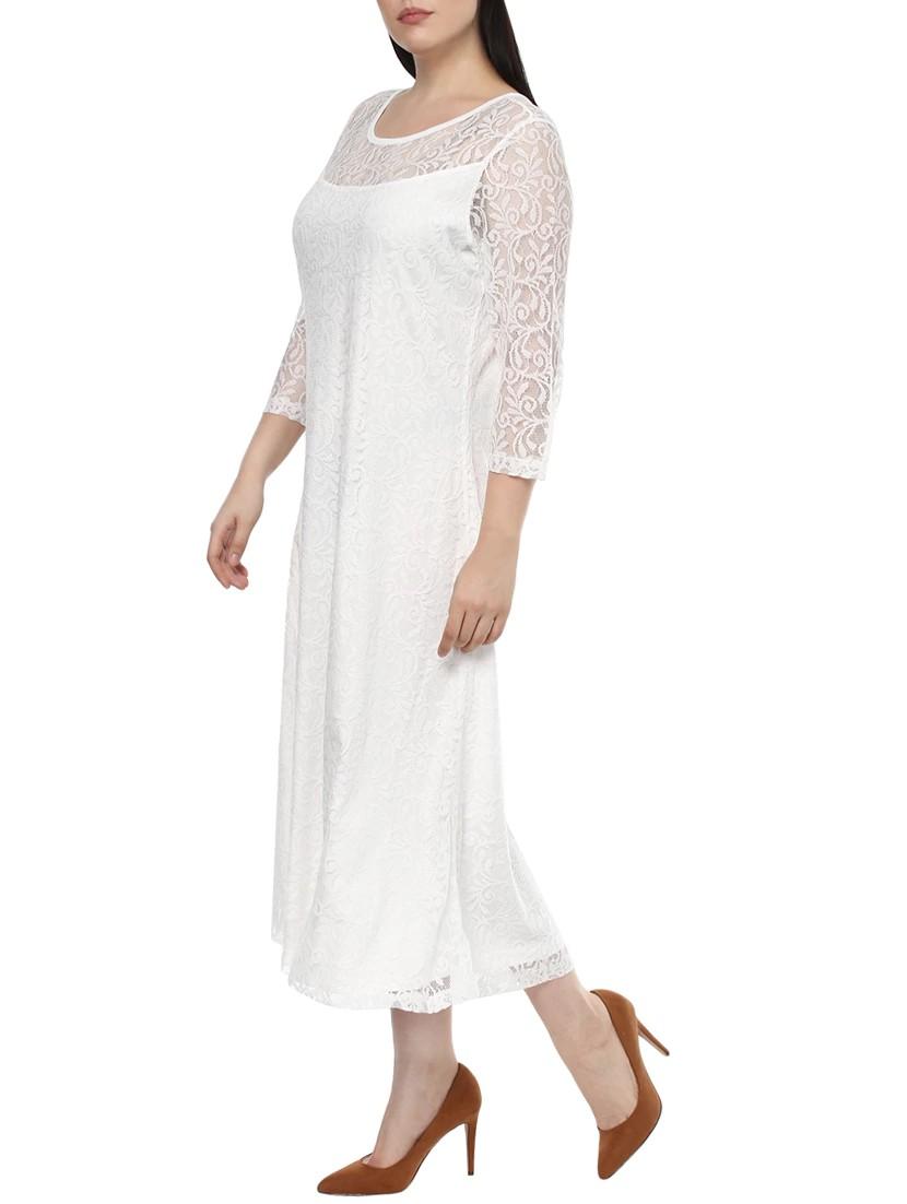 white lace plus dress - 14081029 - Zoom Image - 2