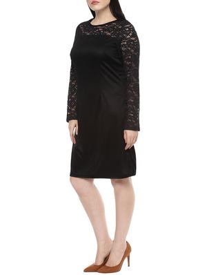 black lace plus dress - 14081038 - Standard Image - 2