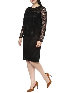 lace panel sheath dress - 14081043 - Standard Image - 2