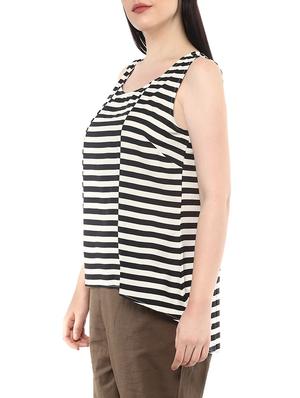 black stripped plus top - 14081124 - Standard Image - 2