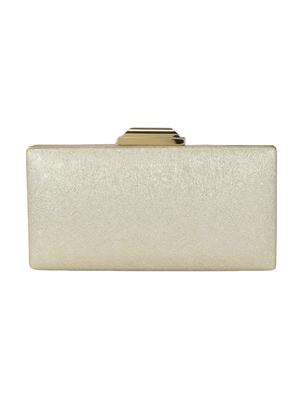 gold metal box clutch - 14082345 - Standard Image - 2