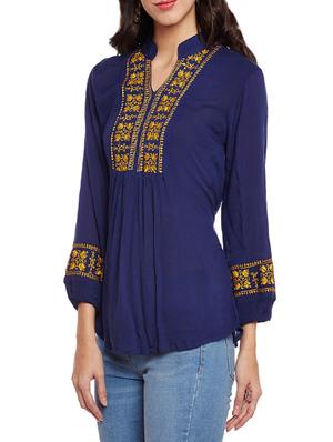 tie back embroidered tunic - 14084446 - Standard Image - 2
