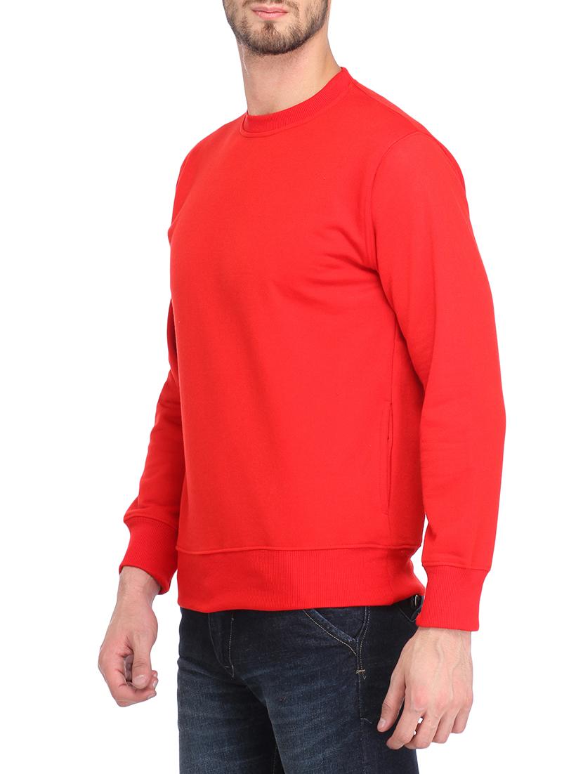 solid red cotton sweatshirt - 14088638 - Zoom Image - 2
