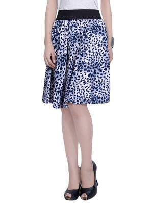 blue printed crepe skirt - 14088774 - Standard Image - 2