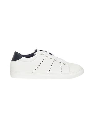 white leatherette lace up sneaker - 14092098 - Standard Image - 2