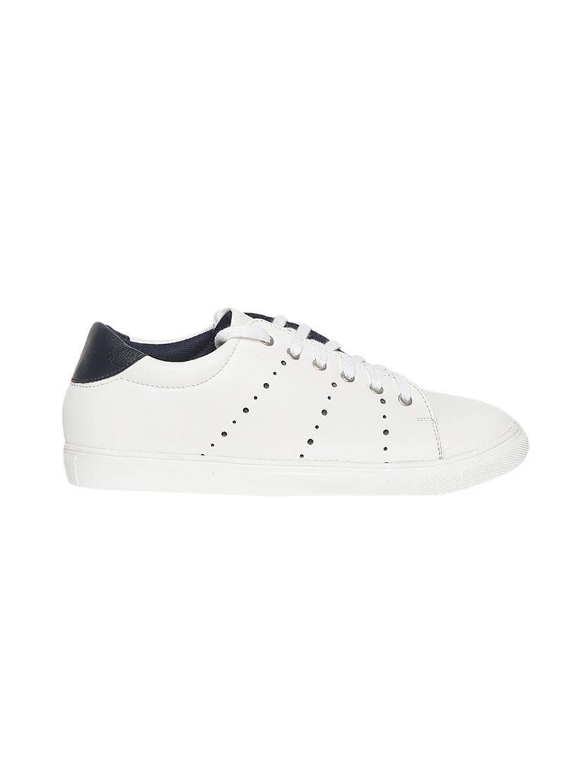 white leatherette lace up sneaker - 14092098 - Zoom Image - 2