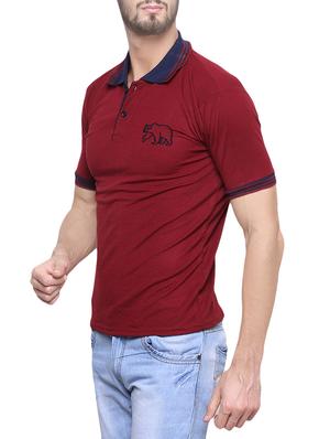 maroon cotton t-shirt - 14092508 - Standard Image - 2
