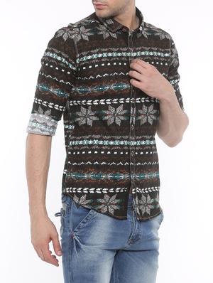 black cotton casual shirt - 14093969 - Standard Image - 2