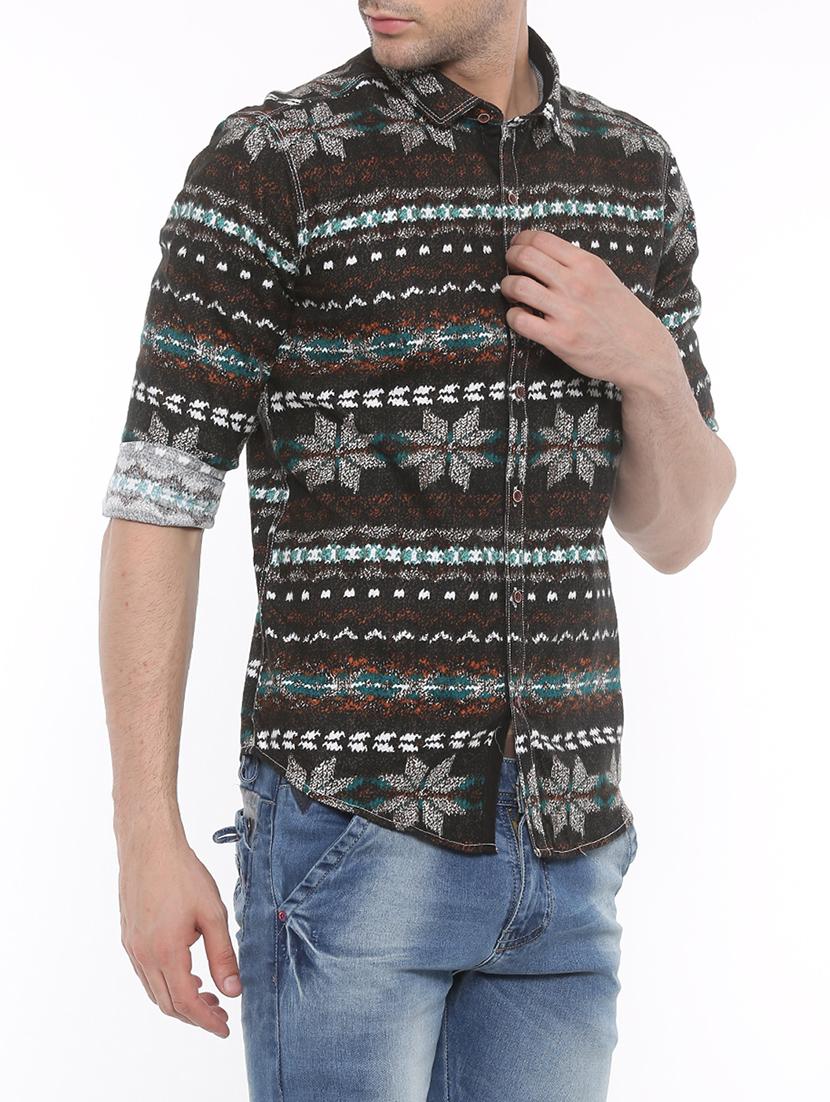 black cotton casual shirt - 14093969 - Zoom Image - 2