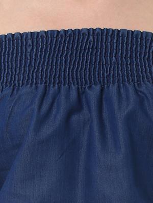 blue denim ruffle dress - 14094280 - Standard Image - 5