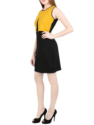slit detail contrast layered dress - 14095167 - Standard Image - 2