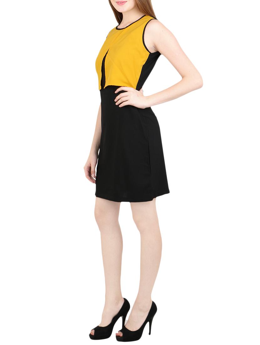 slit detail contrast layered dress - 14095167 - Zoom Image - 2