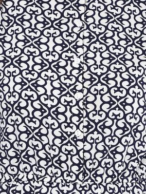 navy blue printed crepe a-line dress - 14096624 - Standard Image - 5