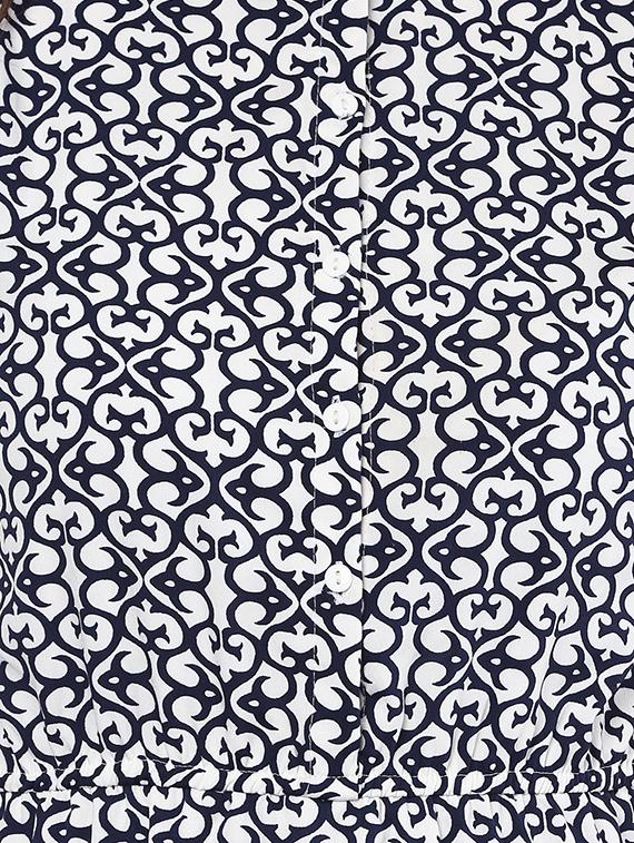 navy blue printed crepe a-line dress - 14096624 - Zoom Image - 5
