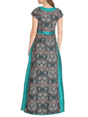 multicolored crepe fit & flare semi-stitched gown - 14100139 - Standard Image - 2