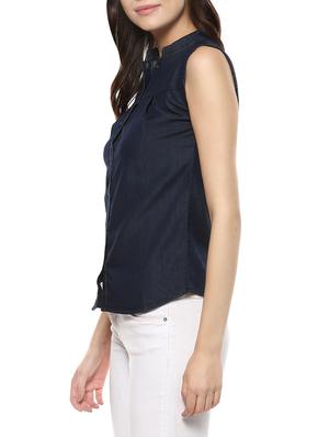 blue denim regular shirt - 14100553 - Standard Image - 2